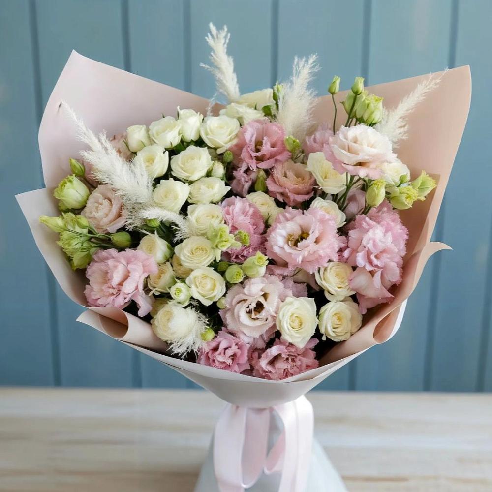 Букет цветов из: Альстромерии и Розы в Поселок Памяти 13 Борцов