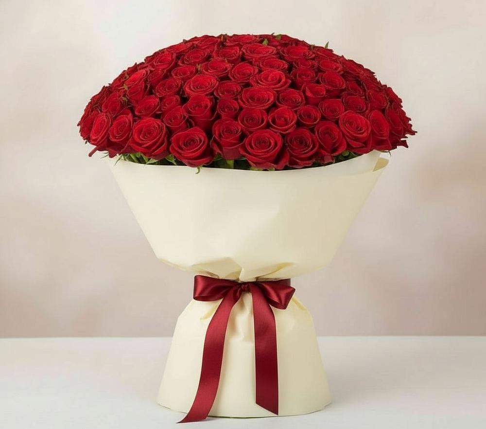 Букет 101 Красная роза Милано в Поселок Памяти 13 Борцов