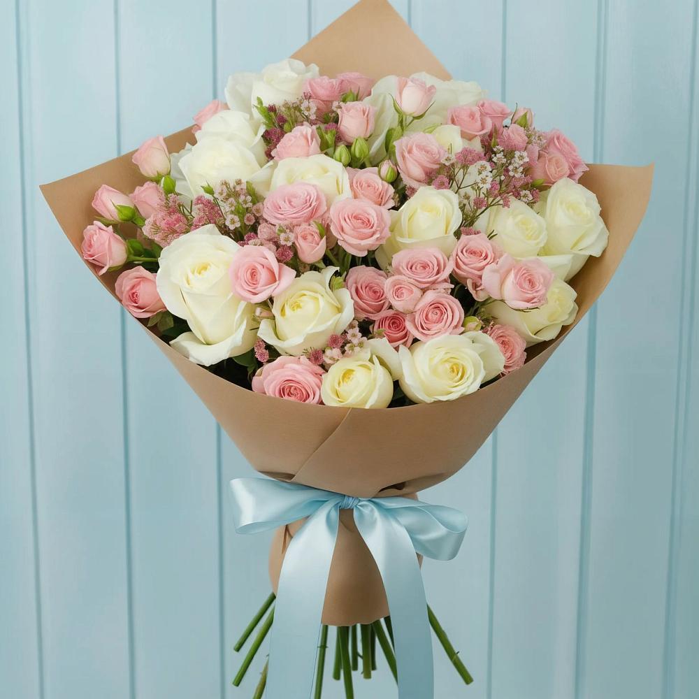 Букет цветов из: Розы в Поселок Памяти 13 Борцов