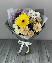 Букет цветов из:  Розы, Герберы и Хризантемы #REPLACE_PRED# Поселок Памяти 13 Борцов