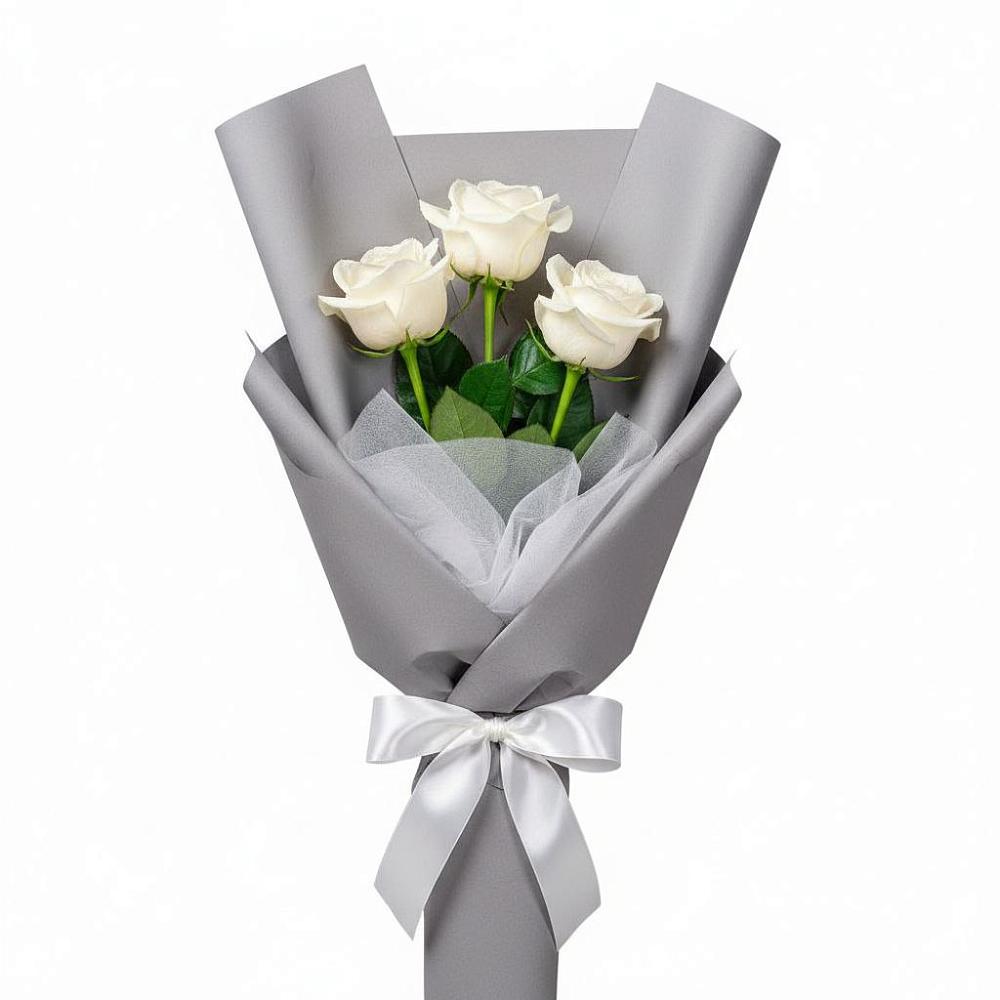 Букет 3 белые розы в Поселок Памяти 13 Борцов