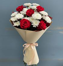 Букет цветов из:  Розы и Хризантемы в Поселок Памяти 13 Борцов