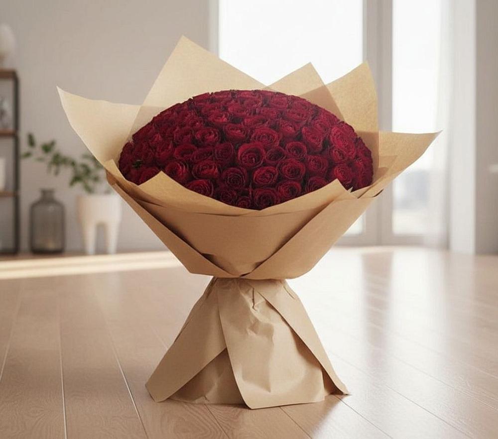 Букет 101 Красная роза в Поселок Памяти 13 Борцов