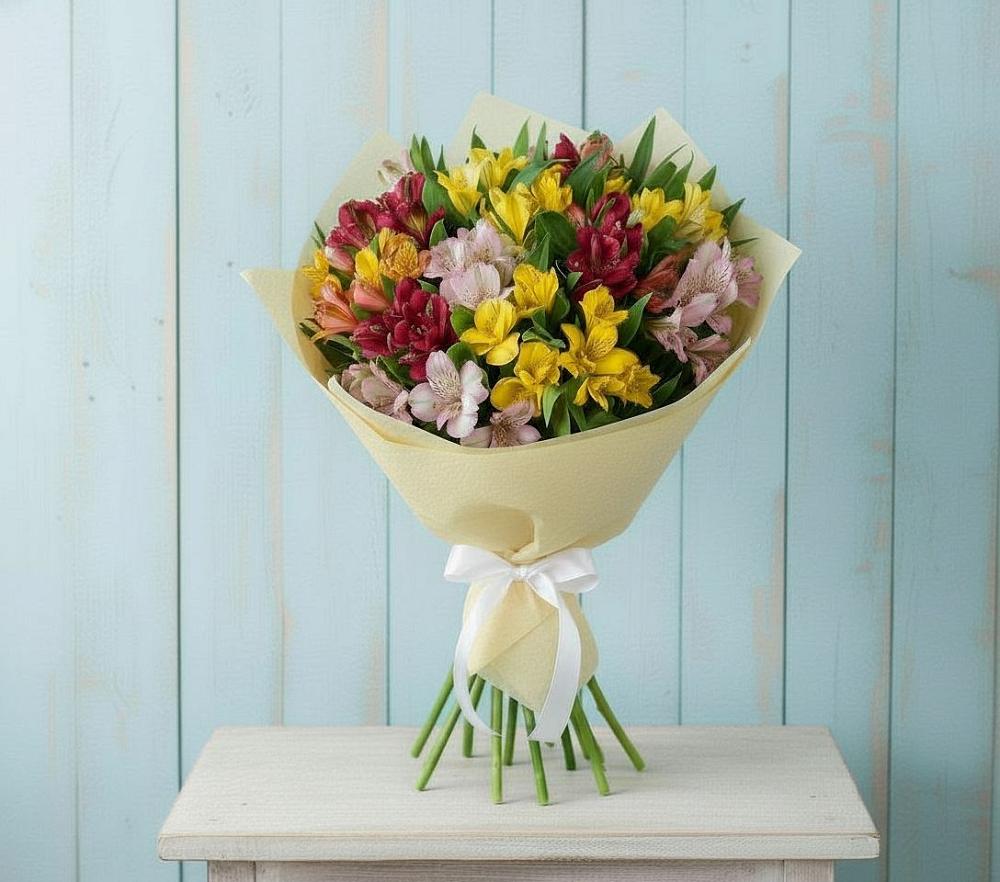 Букет цветов из: Альстромерии в Поселок Памяти 13 Борцов