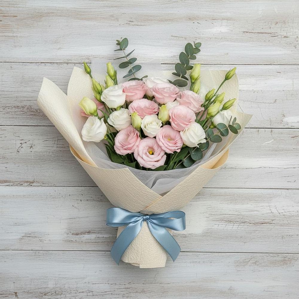 Букет цветов из: Лизиантусы в Поселок Памяти 13 Борцов